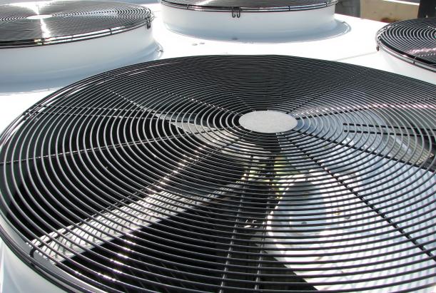 Closeup of AC fan.